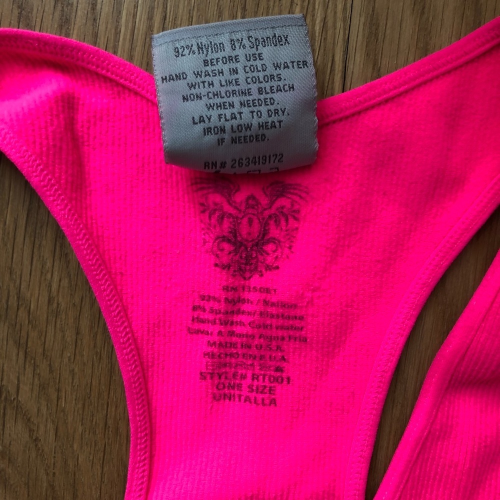 Phat Buddha neon pink racer back tank seamless one size - Picture 2 of 3